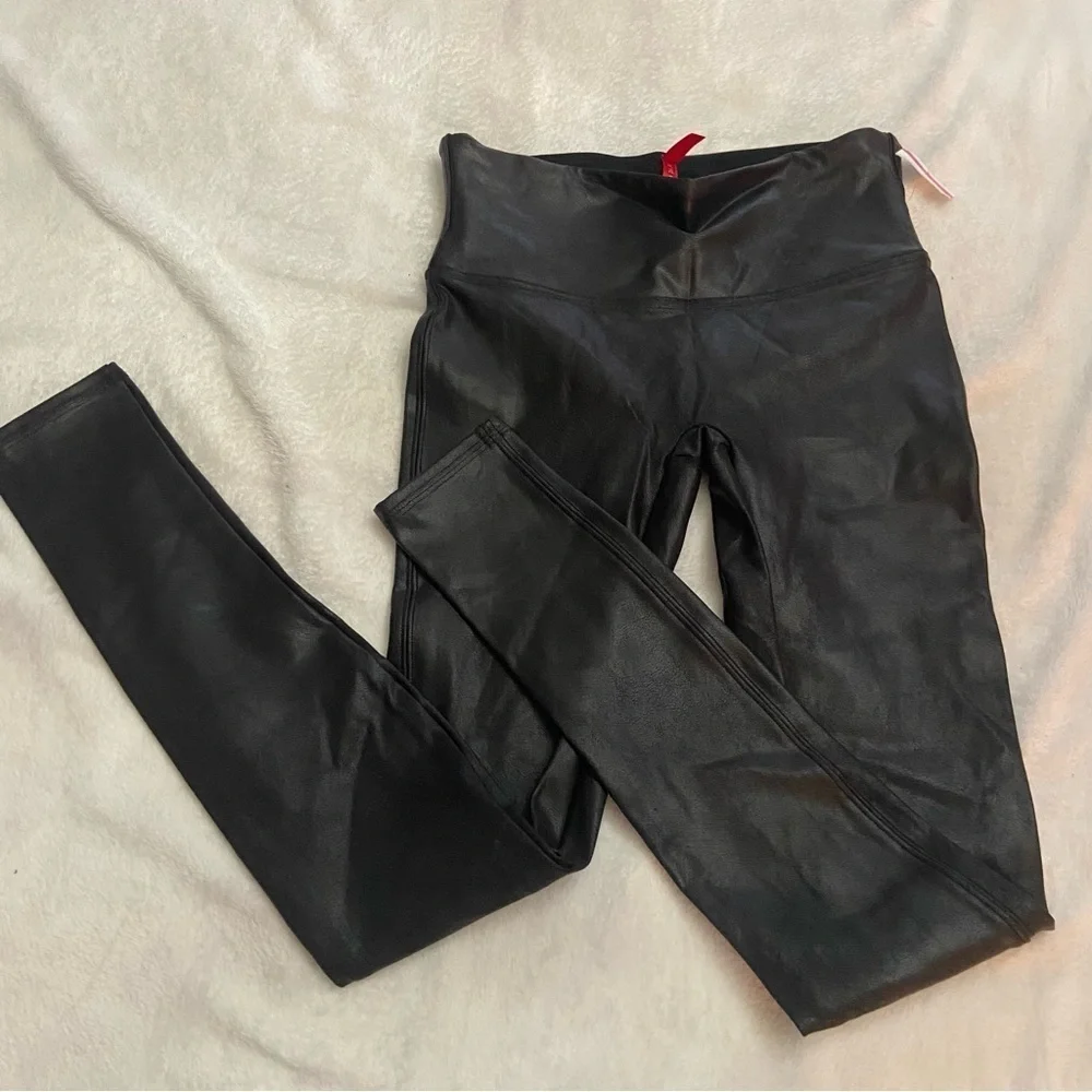 New! Spanx faux leather leggings high waisted rise 28676_3